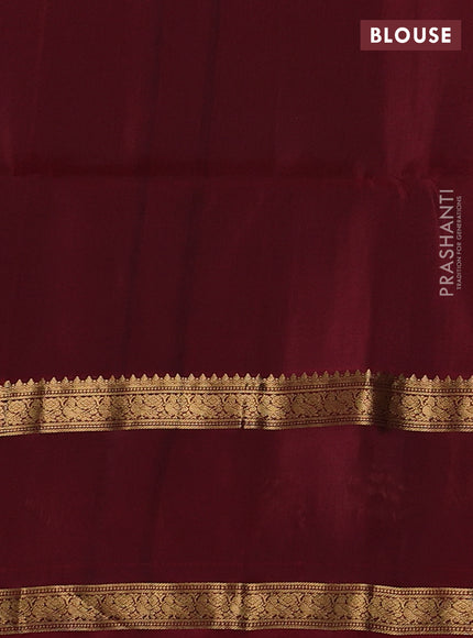 Bottle Green & Maroon Kanchipuram Soft Silk - Checks