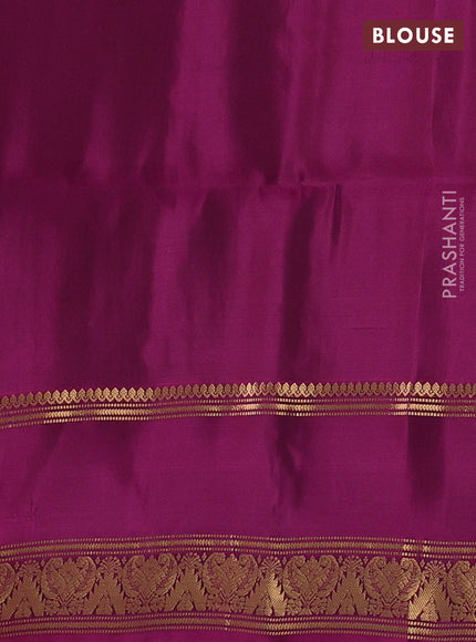 Pastel Brown & Magenta Pink Kanchipuram Soft Silk - Checks
