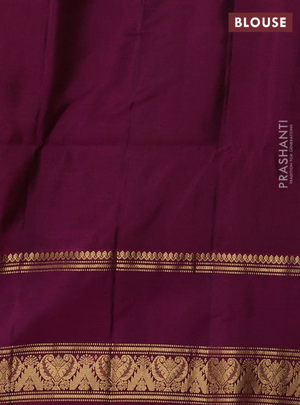 Mustard & Magenta Pink Kanchipuram Soft Silk - Checks
