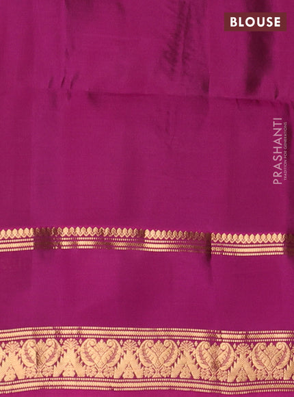 Violet & Magenta Pink Kanchipuram Soft Silk - Checks