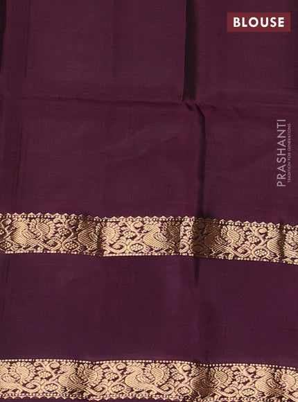 Maroon & Wine Kanchipuram Soft Silk - Checks