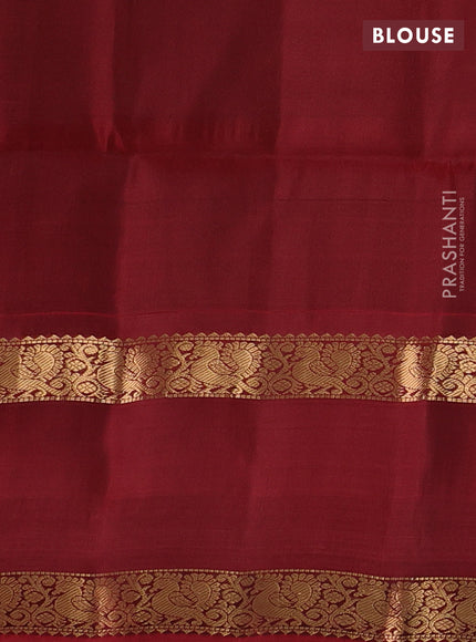 Blue & Maroon Kanchipuram Soft Silk - Checks