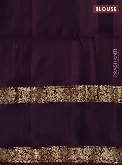 Pastel Blue & Wine Kanchipuram Soft Silk - Checks