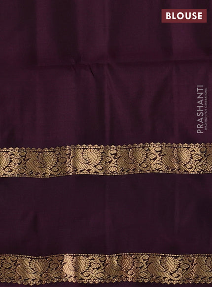 Rust & Wine Kanchipuram Soft Silk - Checks