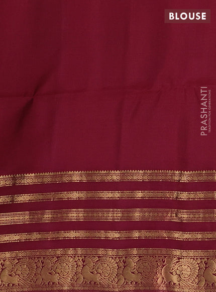 Pastel Pink & Maroon Kanchipuram Soft Silk - Checks