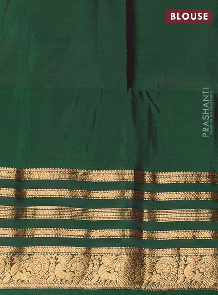 Purple & Green Kanchipuram Soft Silk - Checks