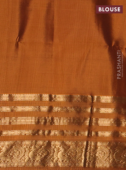 Maroon & Mustard Yellow Kanchipuram Soft Silk - Checks