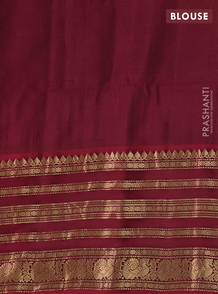 Blue & Maroon Kanchipuram Soft Silk - Checks