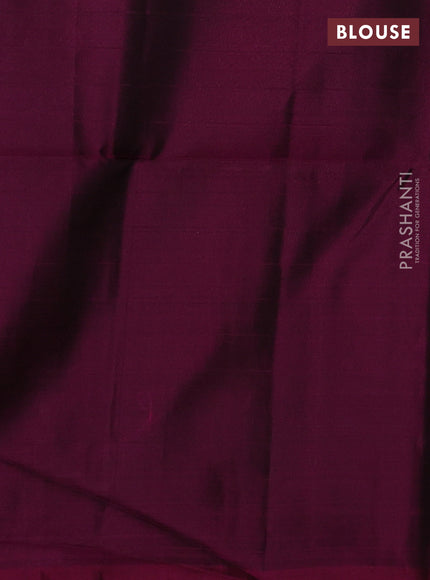 Violet & Magenta Pink Kanchipuram Soft Silk - Checks