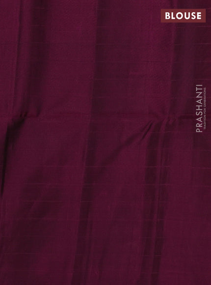 Mehendi Green & Magenta Pink Kanchipuram Soft Silk - Checks