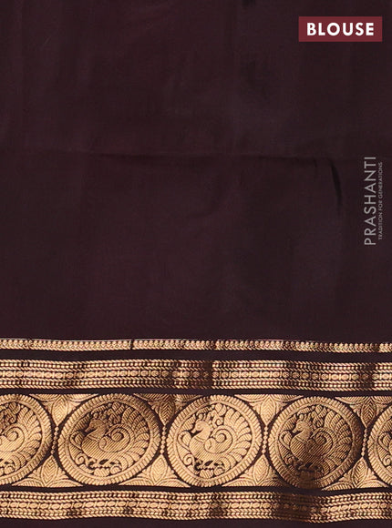 Rosy Brown & Coffee Brown Kanchipuram Soft Silk - Checks