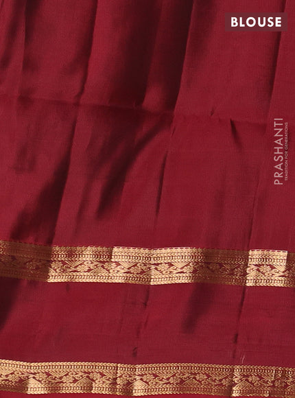 Bottle Green & Maroon Kanchipuram Soft Silk - Checks