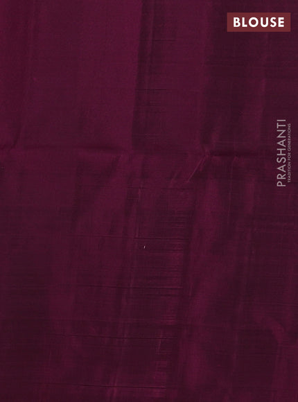Sap Green & Magenta Pink Kanchipuram Soft Silk - Checks