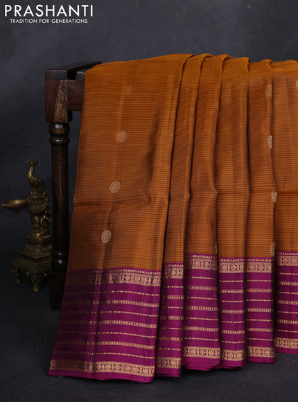 Honey & Purple Kanchipuram Soft Silk - Buttas