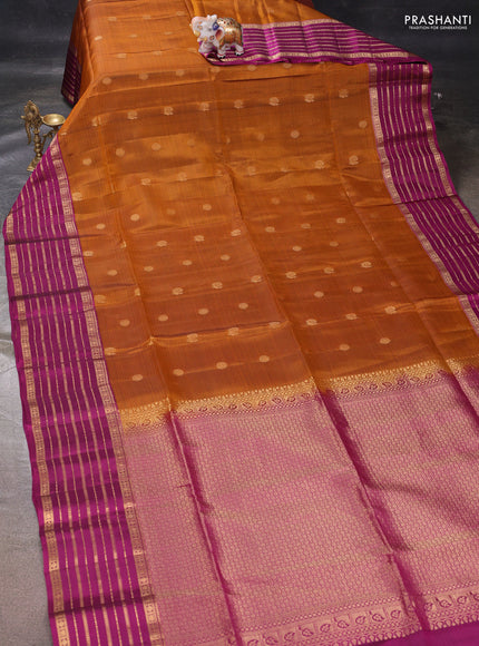 Honey & Purple Kanchipuram Soft Silk - Buttas