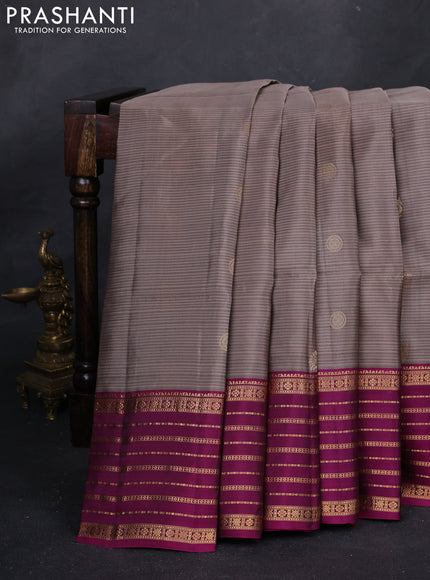 Rosy Brown & Magenta Pink Kanchipuram Soft Silk - Buttas