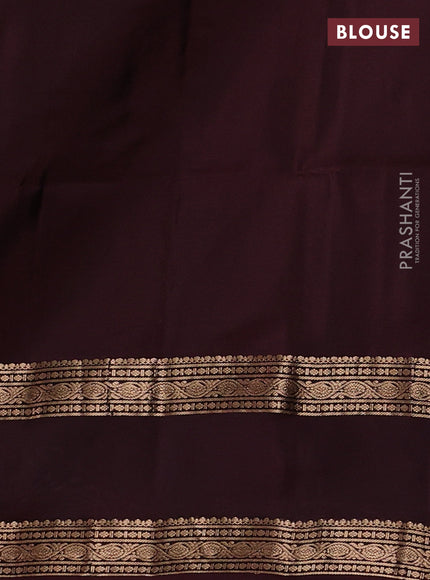 Magenta Pink & Wine  Kanchipuram Soft Silk Saree