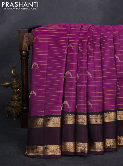 Purple & Wine  Kanchipuram Soft Silk Saree