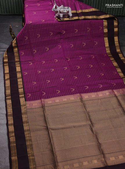 Purple & Wine  Kanchipuram Soft Silk Saree