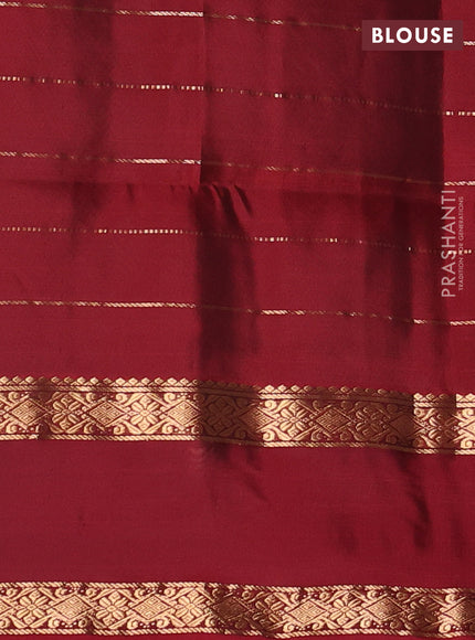 Bottle Green & Maroon Kanchipuram Soft Silk Saree