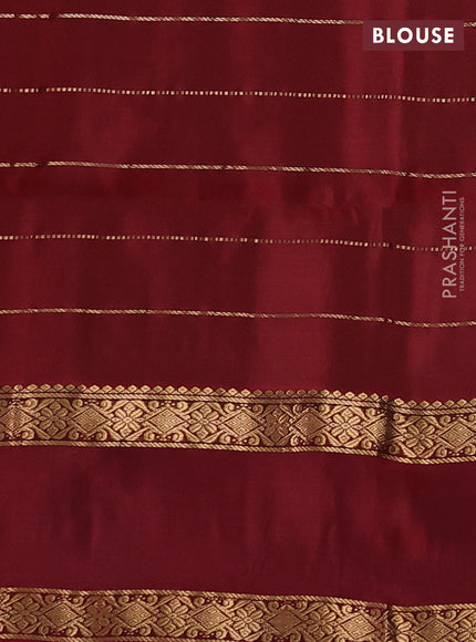 Violet & Maroon Kanchipuram Soft Silk Saree