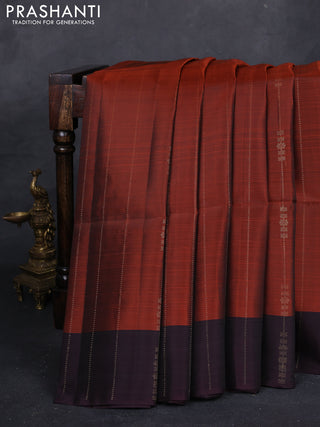 Rust & Wine  Kanchipuram Soft Silk Saree