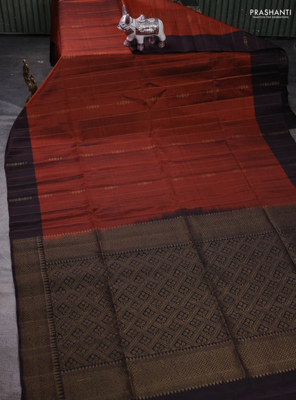 Rust & Wine  Kanchipuram Soft Silk Saree