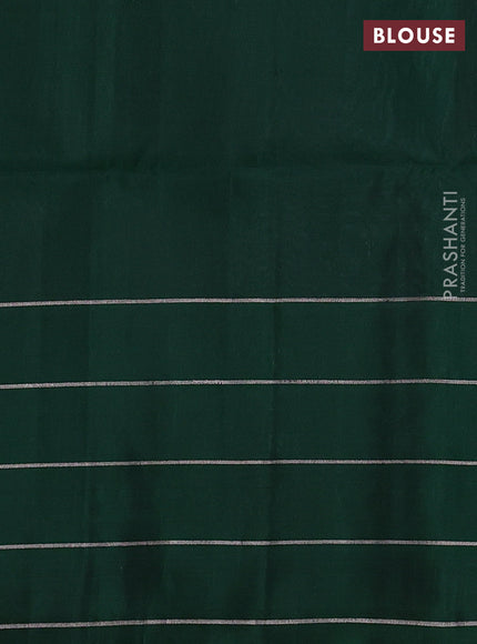 Pastel Blue & Bottle Green Kanchipuram Soft Silk Saree