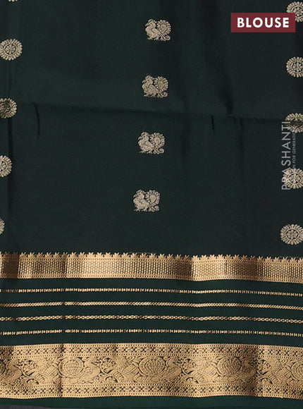 Purple & Bottle Green Kanchipuram Soft Silk - Buttas