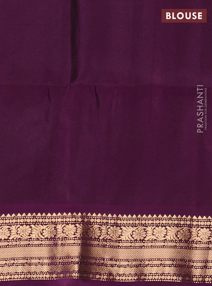 Grey & Purple Kanchipuram Soft Silk - Buttas