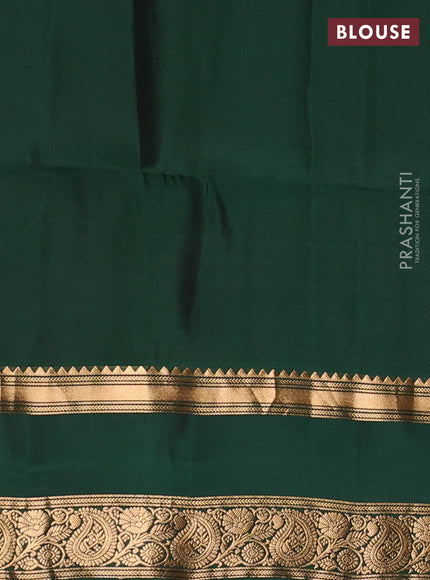 Violet & Green Kanchipuram Soft Silk - Buttas
