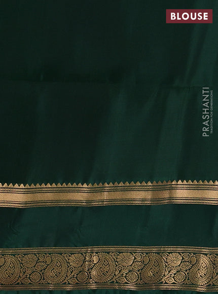 Teal Green & Green Kanchipuram Soft Silk - Buttas