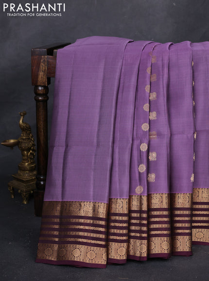 Pastel Purple & Wine Kanchipuram Soft Silk - Checks