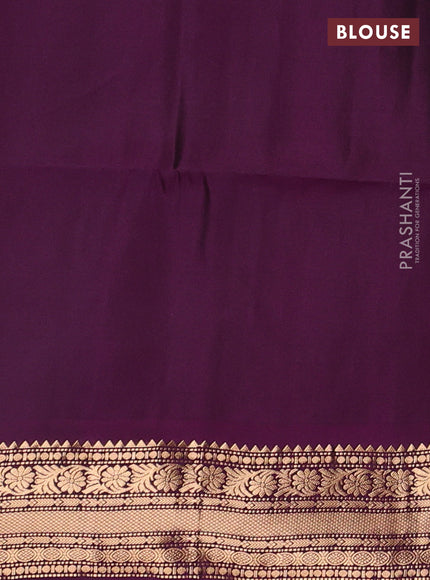 Pastel Brown & Purple Kanchipuram Soft Silk - Buttas