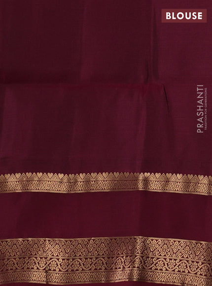 Blue & Magenta Pink Kanchipuram Soft Silk - Buttas