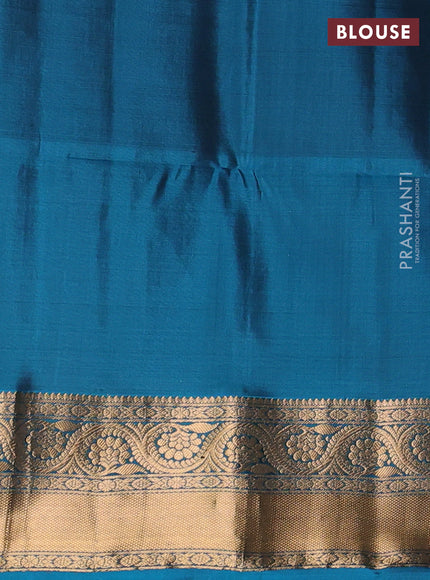 Blue & Cs Blue Kanchipuram Soft Silk - Checks