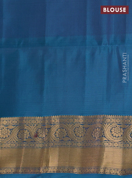 Violet & Cs Blue Kanchipuram Soft Silk - Checks