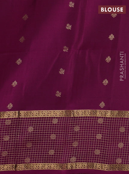 Mehendi Green & Magenta Pink Kanchipuram Soft Silk - Buttas