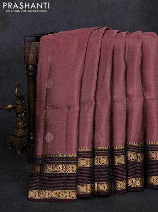Onion Pink & Wine Kanchipuram Soft Silk - Buttas