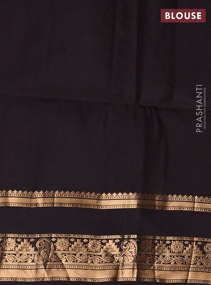 Green & Coffee Brown Kanchipuram Soft Silk - Buttas