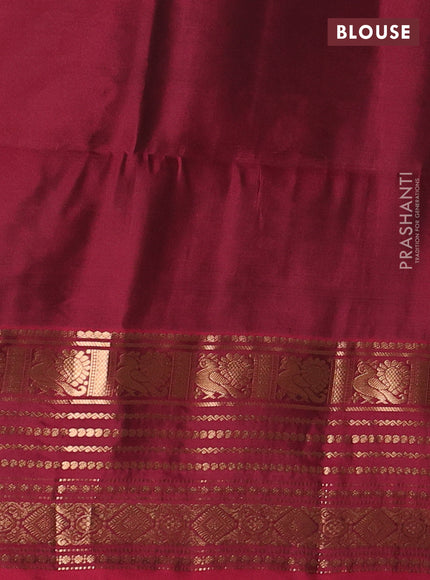 Rosy Brown & Pink Kanchipuram Soft Silk - Buttas