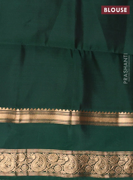 Purple & Bottle Green Kanchipuram Soft Silk - Buttas
