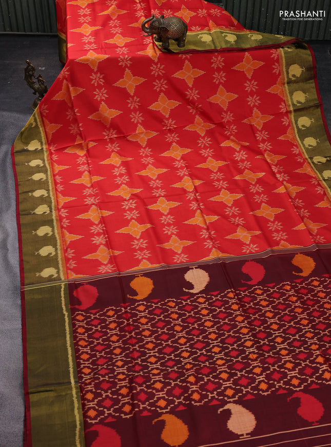 Red & Maroon Rajkot Patola Silk Saree