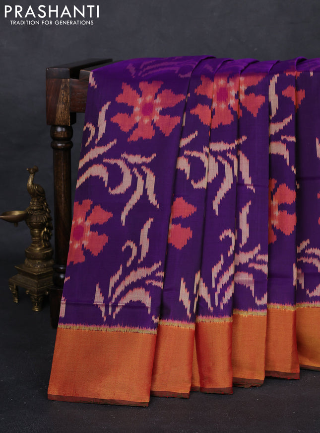 Violet & Magenta Pink Rajkot Patola Silk Saree