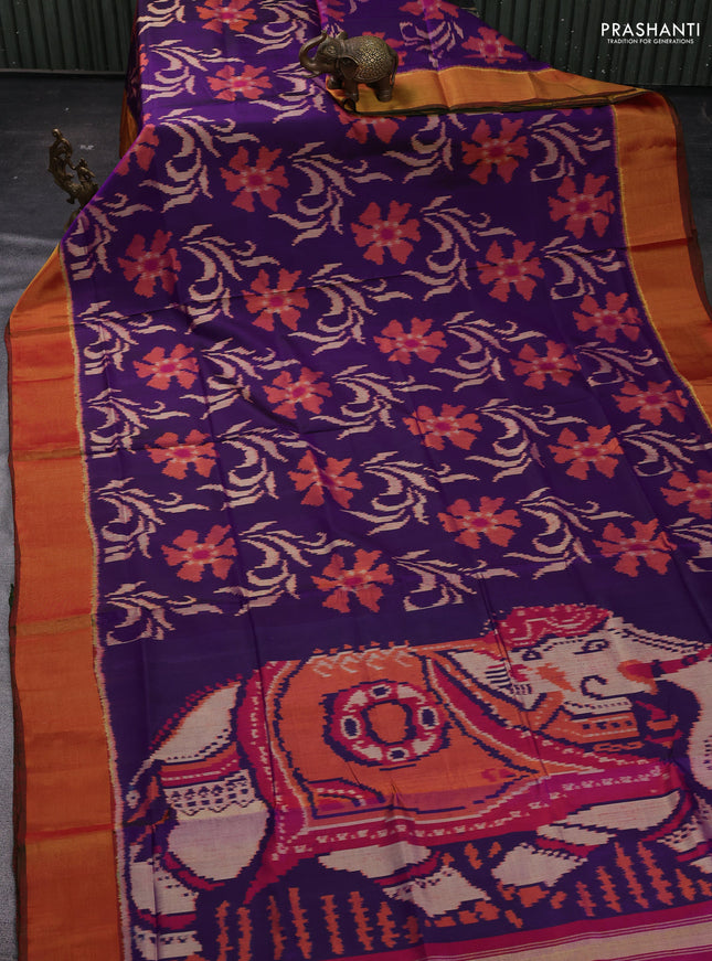 Violet & Magenta Pink Rajkot Patola Silk Saree