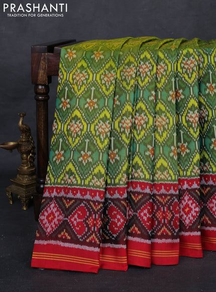 Mehendi Green & Red Rajkot Patola Silk Saree