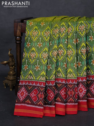 Mehendi Green & Red Rajkot Patola Silk Saree