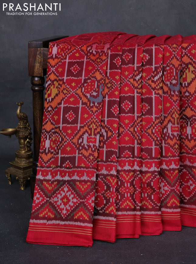 Maroon & Red Rajkot Patola Silk Saree