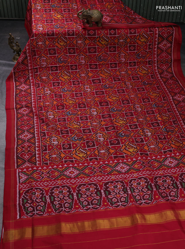 Maroon & Red Rajkot Patola Silk Saree