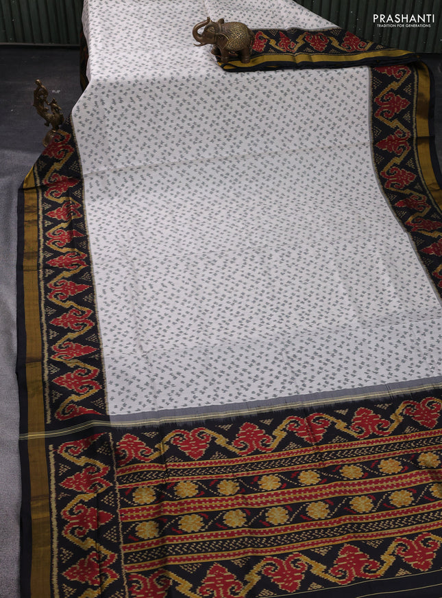 Off White & Black Rajkot Patola Silk Saree